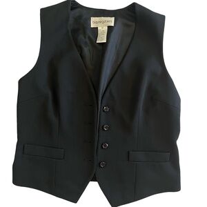 Bloomingdale's Black V Neck Blazer And Pant Set Size 6P